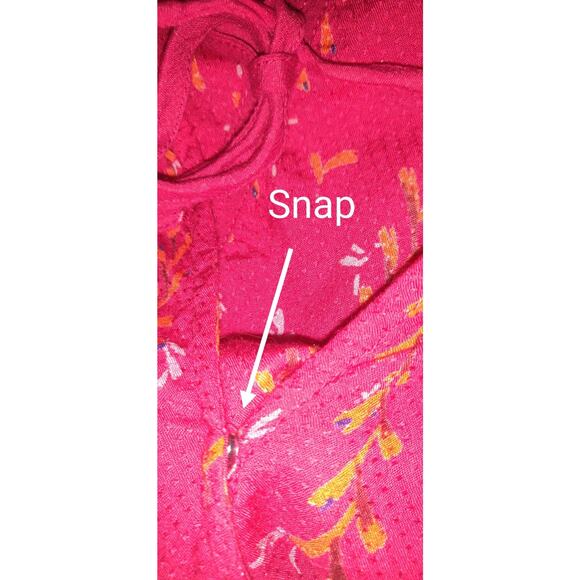 Vintage Lucky Brand Top Womens XL BOHO Peasant Burgundy Red Y2K Bohemian Floral - Picture 6 of 16